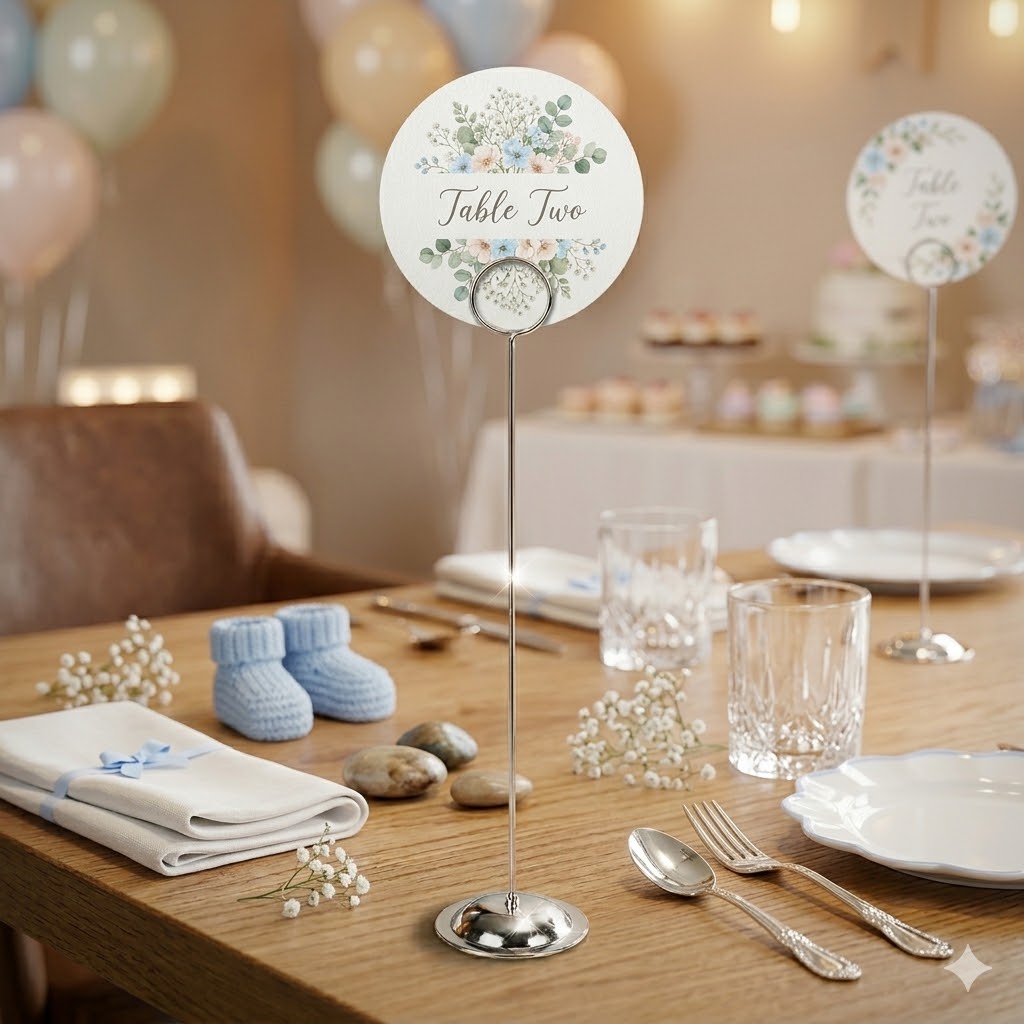 HOHIYA 12 Pack Metal Table Number Holders 12" Tall Place Card Stands for Weddings and Banquets Heavy Duty Restaurant Menu Clips Professional Event Sign Holders Silver